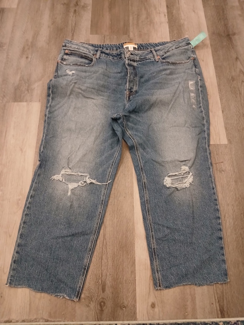 Maurices Distressed Medium Blue Straight Leg Jeans